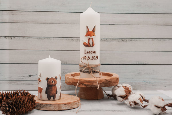 Fuchs Waldtiere | Wachsdekor No. 156 | Taufkerze selber machen | Kommunionkerze selber machen | Hochzeitskerze selber machen
