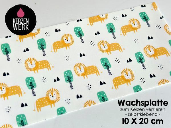 Wachsplatte No.34 Löwe Kinder 20 x 10cm Kerze selber machen