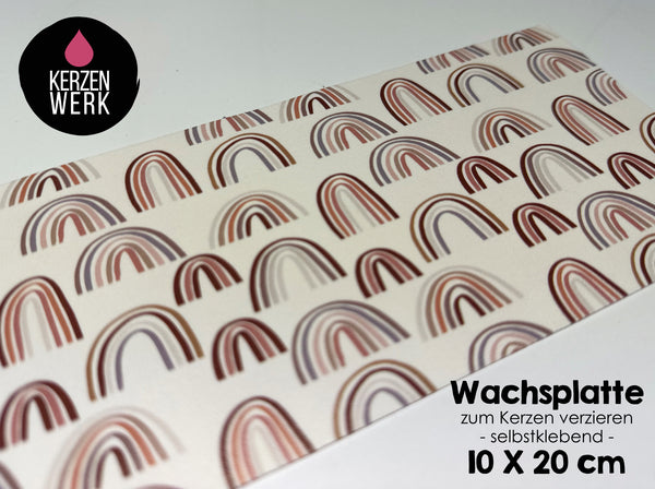 Wachsplatte No.55 Pastell-Regenbogen 20 x 10cm Kerze selber machen