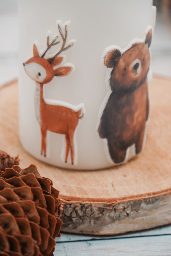 Reh Waldtiere | Wachsdekor No. 159 | Taufkerze selber machen | Kommunionkerze selber machen | Hochzeitskerze selber machen