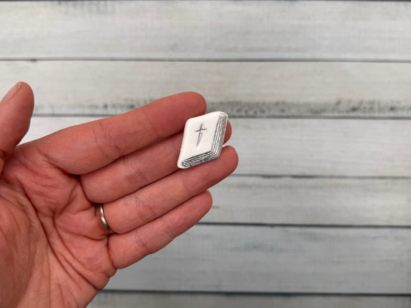 Buch Bibel silber | Wachsdekor No. 173 | Taufkerze selber machen | Kommunionkerze selber machen | Hochzeitskerze selber machen