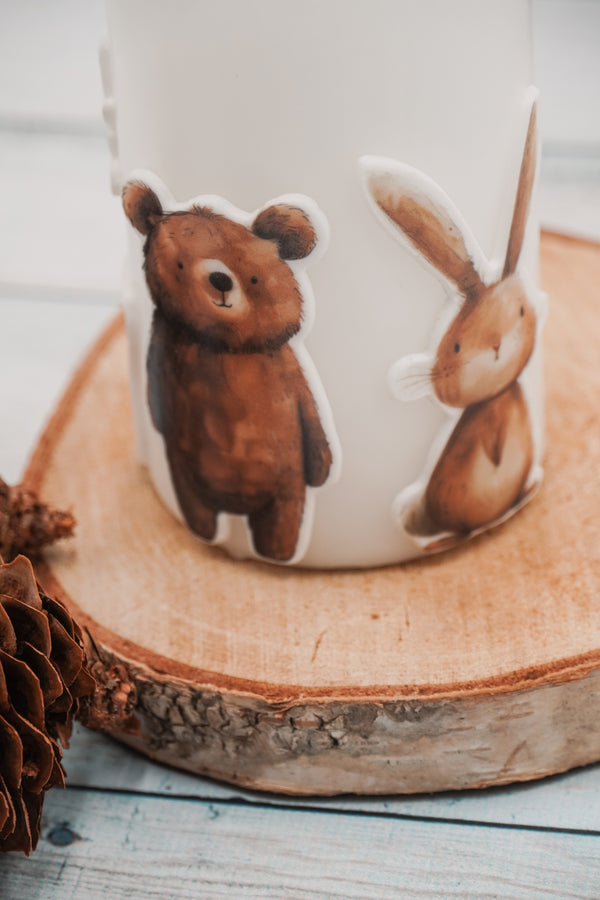 Hase Waldtiere | Wachsdekor No. 158 | Taufkerze selber machen | Kommunionkerze selber machen | Hochzeitskerze selber machen