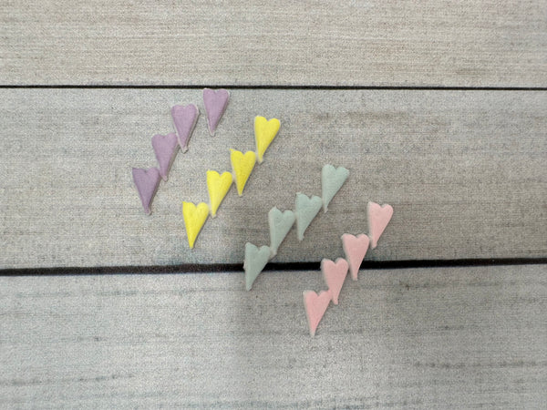 Herzen Set Gelb Mint Rosa Lavendel | Wachsdekor No. 153 | Taufkerze selber machen | Kommunionkerze selber machen | Hochzeitskerze selber machen