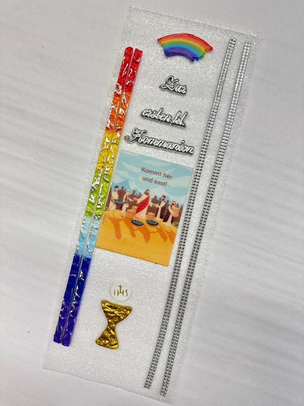 Bastelset Nr.310 "Kommt her und esst!"| Kommunionkerze selber machen