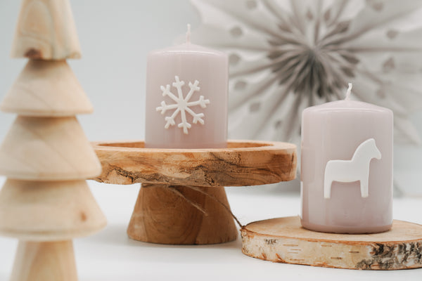 Weihnachtskerze Schneeflocke | Adventskerze