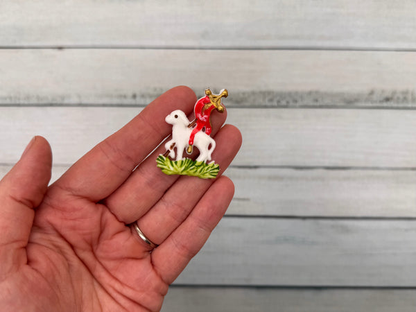 Lamm mit Fahne | Wachsdekor No. 174 | Taufkerze selber machen | Kommunionkerze selber machen | Hochzeitskerze selber machen