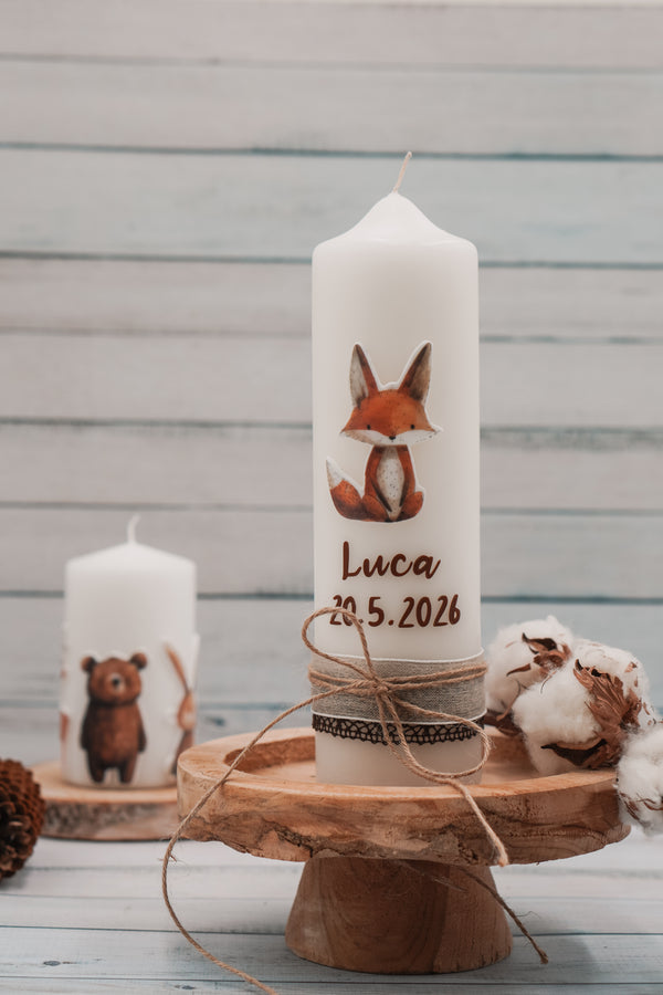 Fuchs Waldtiere | Wachsdekor No. 156 | Taufkerze selber machen | Kommunionkerze selber machen | Hochzeitskerze selber machen