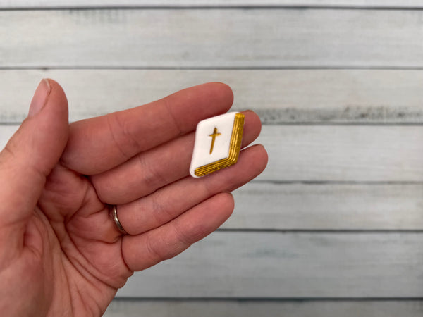 Buch Bibel gold | Wachsdekor No. 172 | Taufkerze selber machen | Kommunionkerze selber machen | Hochzeitskerze selber machen