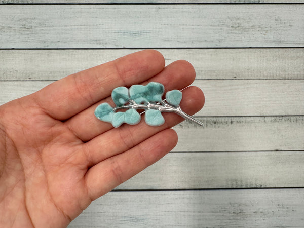 Eukalyptus Grün Blatt mit Silber Bemalung | Wachsdekor No. 154 | Taufkerze selber machen | Kommunionkerze selber machen | Hochzeitskerze selber machen