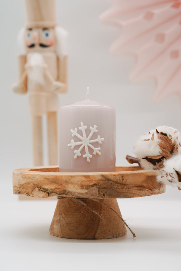 Weihnachtskerze Schneeflocke | Adventskerze