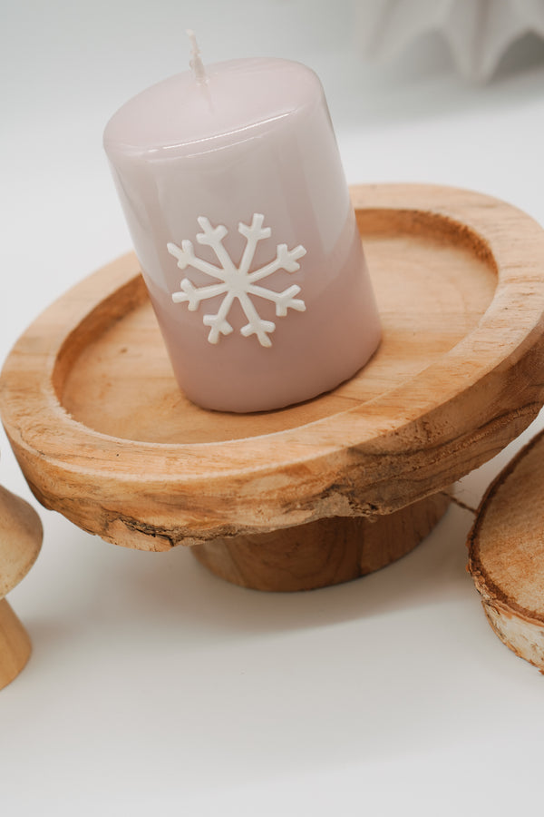 Weihnachtskerze Schneeflocke | Adventskerze