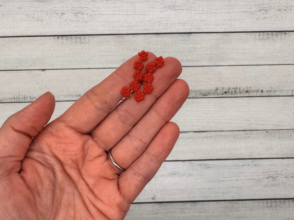 Blumen rot | Wachsdekor No. 204 | Taufkerze selber machen | Kommunionkerze selber machen | Hochzeitskerze selber machen