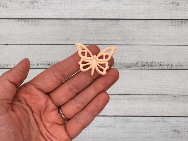 Schmetterling helles aprikot | Wachsdekor No. 186 | Taufkerze selber machen | Kommunionkerze selber machen | Hochzeitskerze selber machen