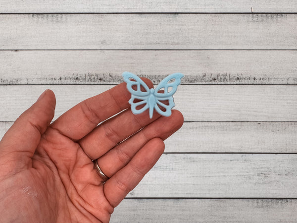 Schmetterling hellblau | Wachsdekor No. 187 | Taufkerze selber machen | Kommunionkerze selber machen | Hochzeitskerze selber machen