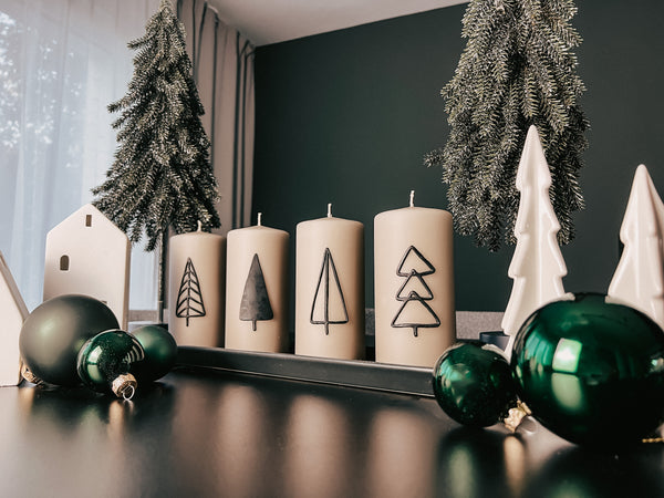 Tannenbaum-Set schwarz | Adventskerzen selber machen
