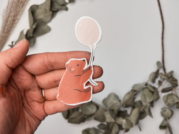 Bär mit Luftballon | Wachsdekor No.72 | Taufkerze selber machen