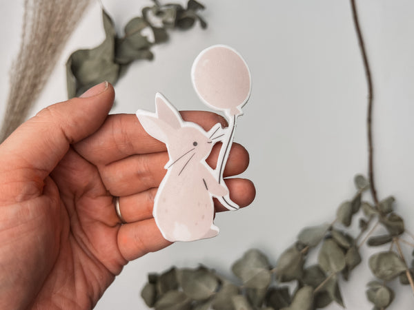 Hase mit Luftballon - Wachsdekor No.73