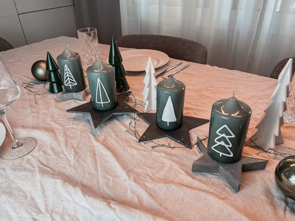 Bäume-Set weiß | Adventskerzen selber machen