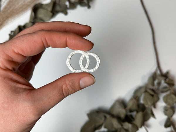 Doppelringe Ringe weiß Perlmutt | Wachsdekor No. 94 | Hochzeitskerze selber machen