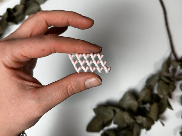 Herzen Rosa-Perlmutt | Wachsdekor No. 99 | Taufkerze selber machen | Hochzeitskerze selber machen