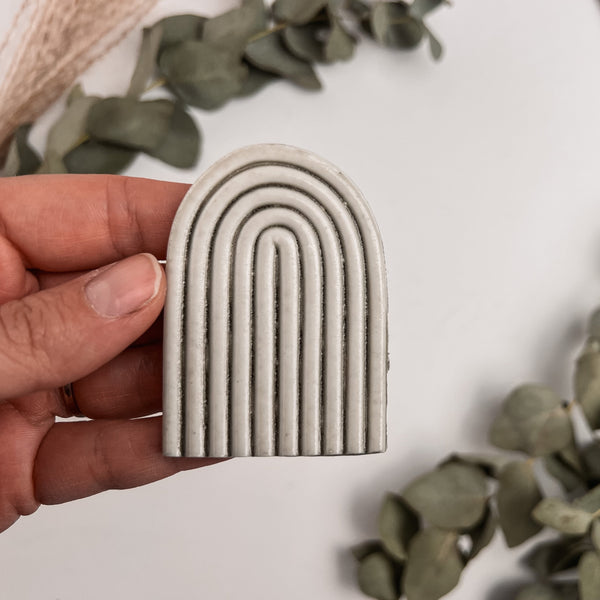 Regenbogen Grau-Grün No.5 | Taufkerze selber machen