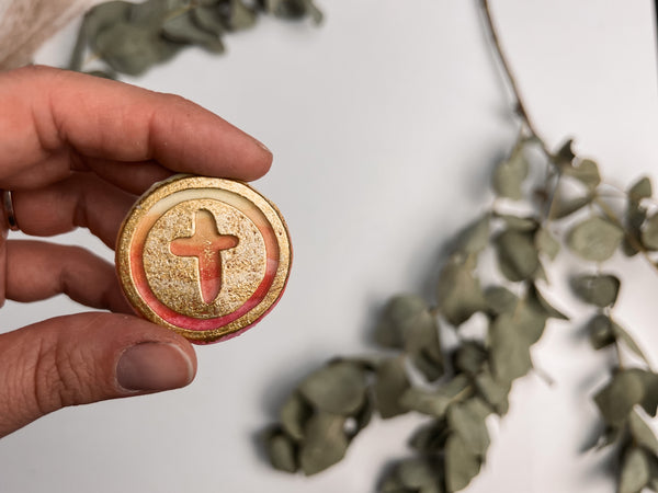 Tauf-,Kommunion-Symbol Kreuz - Wachsdekor No.53