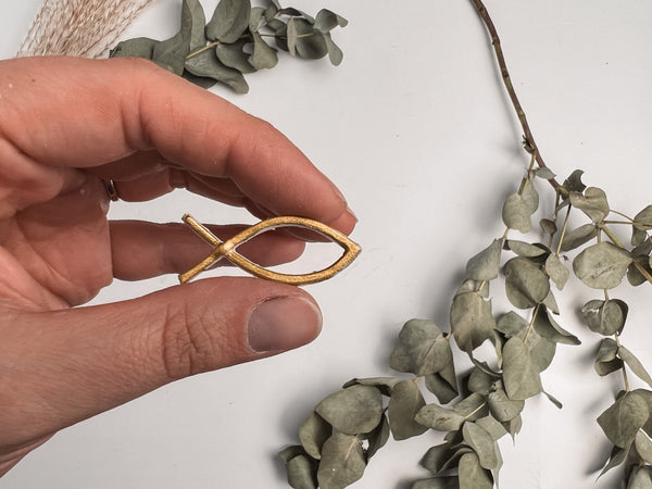 Fisch gold | Wachsdekor No. 13 | Taufkerze selber machen | Kommunionkerze selber machen