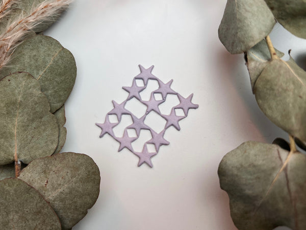 Sterne Pastell- Flieder | Wachsdekor No. 22 | Taufkerze selber machen | Kommunionkerze selber machen | Hochzeitskerze selber machen