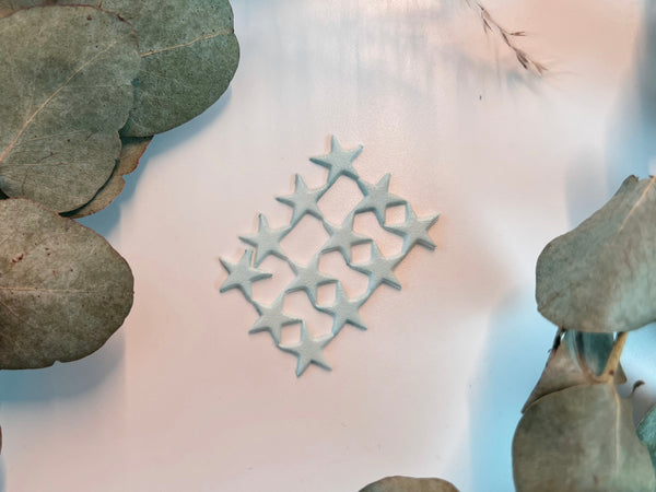 Sterne Pastell- Hellblau | Wachsdekor No. 27 | Taufkerze selber machen | Kommunionkerze selber machen | Hochzeitskerze selber machen