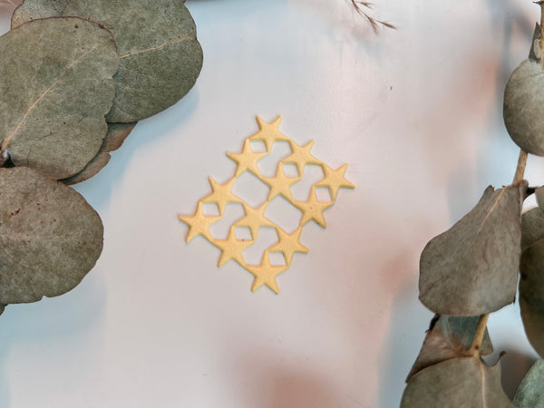 Sterne Pastell- Gelb | Wachsdekor No. 23 | Taufkerze selber machen | Kommunionkerze selber machen | Hochzeitskerze selber machen