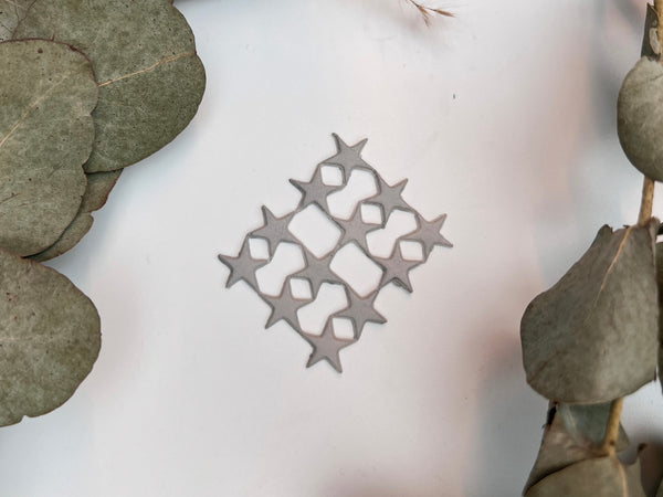 Sterne Pastell- Grau | Wachsdekor No. 29 | Taufkerze selber machen | Kommunionkerze selber machen | Hochzeitskerze selber machen