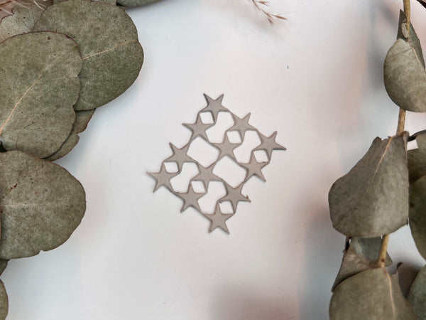 Sterne warmes Grau | Wachsdekor No. 26 | Taufkerze selber machen | Kommunionkerze selber machen | Hochzeitskerze selber machen