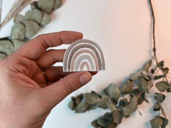 Regenbogen Braun Beige | Wachsdekor No. 38 | Taufkerze selber machen | Kommunionkerze selber machen