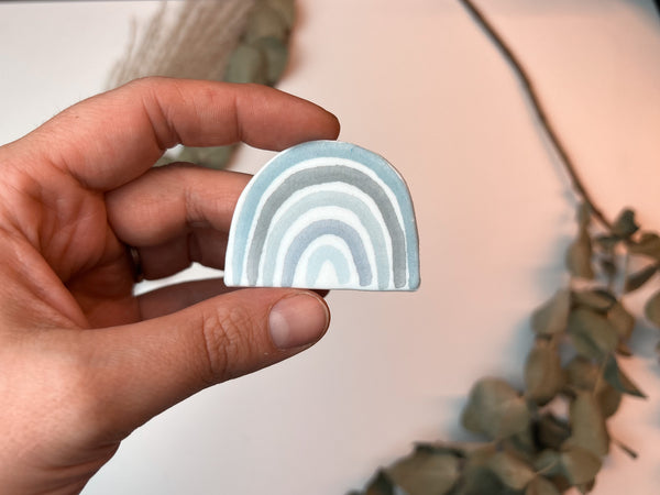 Regenbogen Blau Pastell | Wachsdekor No. 47 | Taufkerze selber machen | Kommunionkerze selber machen