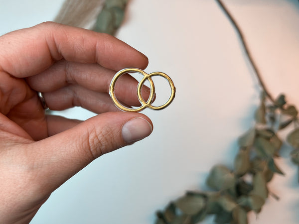 Doppelringe Wachs gold | Wachsdekor No. 49 | Hochzeitskerze selber machen