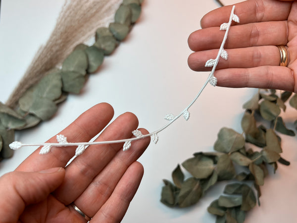 Borte Myrte weiß - Perlmutt | Wachsdekor No. 45 | Taufkerze selber machen | Kommunionkerze selber machen | Hochzeitskerze selber machen