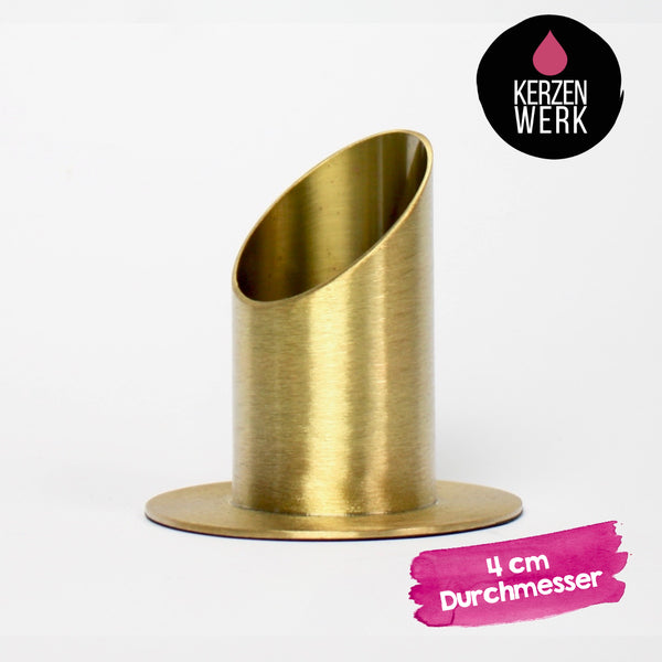 Kerzenständer Kommunionkerze 4cm Durchmesser Gold Silber Weiß