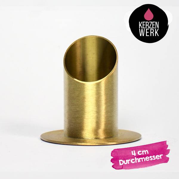 Kerzenständer Kommunionkerze 4cm Durchmesser Gold Silber Weiß