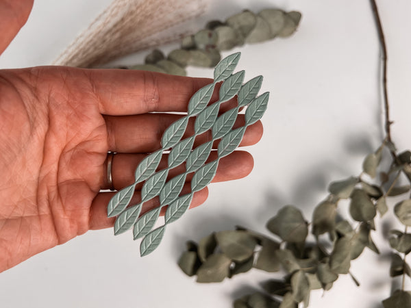 Blätter Graugrün/ Grün | Wachsdekor No. 17 | Taufkerze selber machen | Kommunionkerze selber machen | Hochzeitskerze selber machen