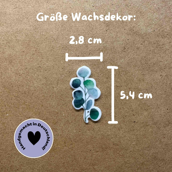 Wachsdekor Eukalyptus Blatt No.15 | Taufkerze, Hochzeitskerze selber machen