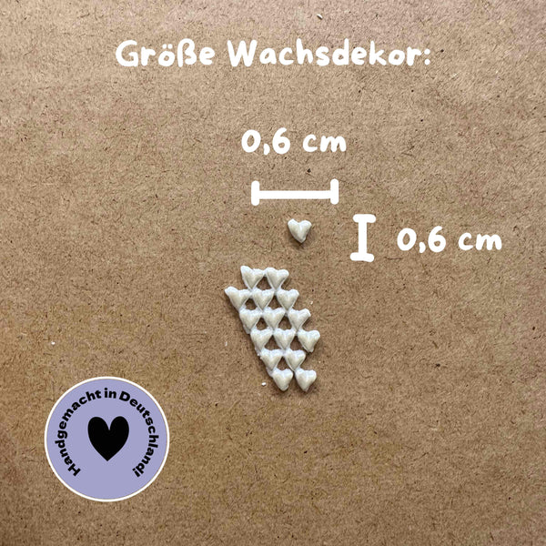 Wachsdekor Herzen Perlmutt No.9 | Hochzeitskerze selber machen