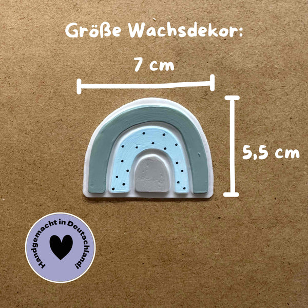 Wachsdekor Kreuz Wellen Blau No.12 | Kommunionkerze selber machen