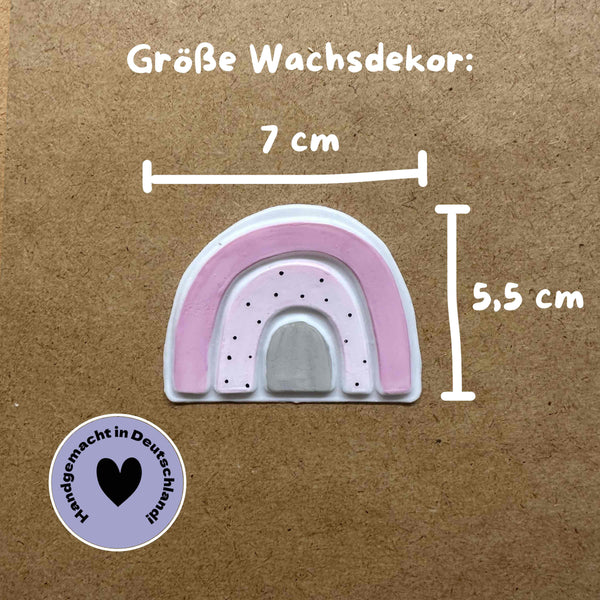 Wachsdekor Regenbogen Rosa No.4 | Taufkerze selber machen