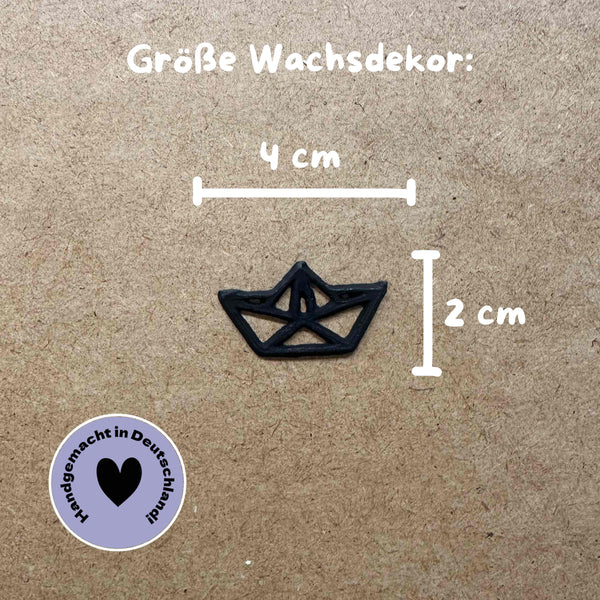 Wachsdekor Schiff Boot schwarz No. 8 | Taufkerze selber machen
