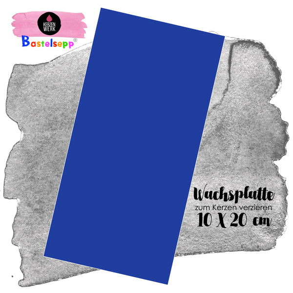 Wachsplatte Mittelblau 20 x 10 cm