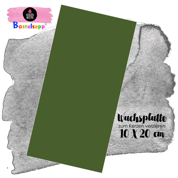 Wachsplatte Laubgrün 20 x 10 cm