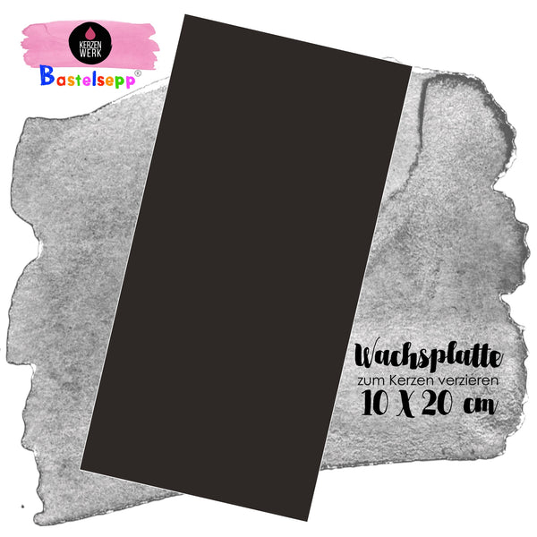 Wachsplatte Schwarz 20 x 10 cm