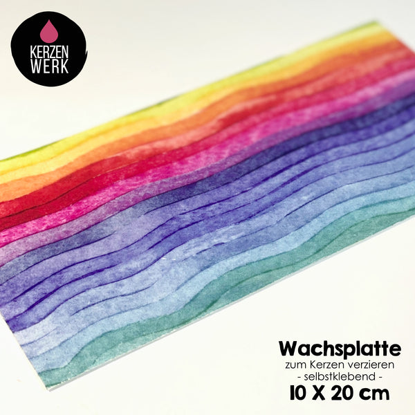 Wachsplatte No.10 Regenbogen 20 x 10cm Kerze selber machen