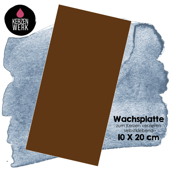 Wachsplatte Mocca 20 x 10 cm