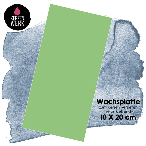 Wachsplatte Softgrün 20 x 10 cm